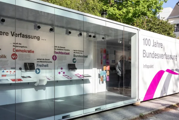 Außenansicht "100 Jahre Bundesverfassung Infopoint"